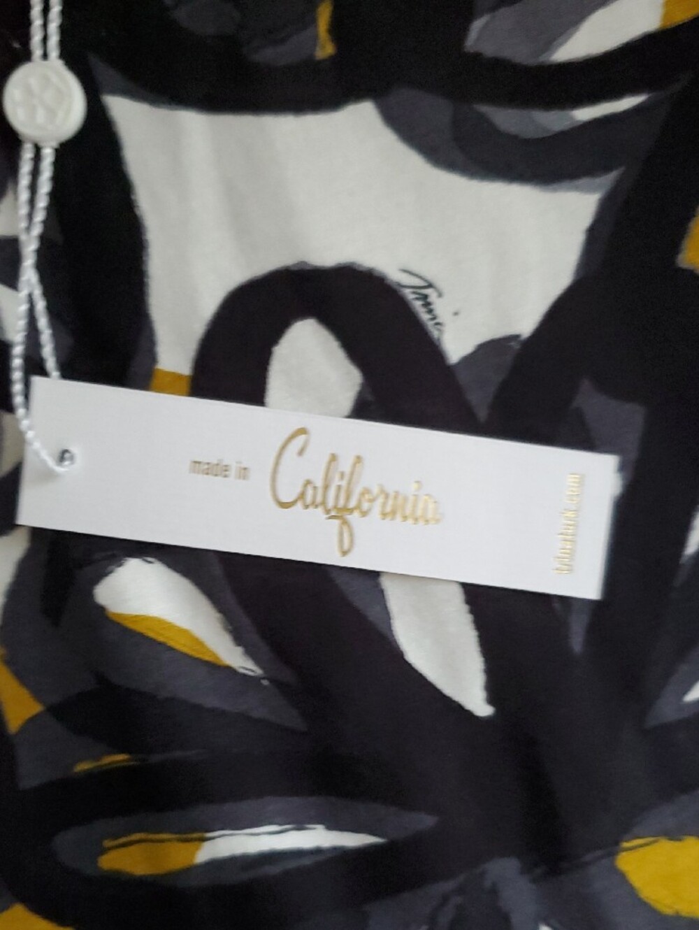 Trina Turk Sleeveless Loop-Print Mini Dress in Black, Gray & Mustard - Picture 3 of 6